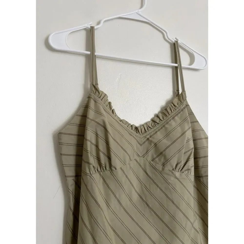 Green Vintage Isaac Mizrahi for Target Silk Blend Striped Tank Top M - Picture 2 of 4